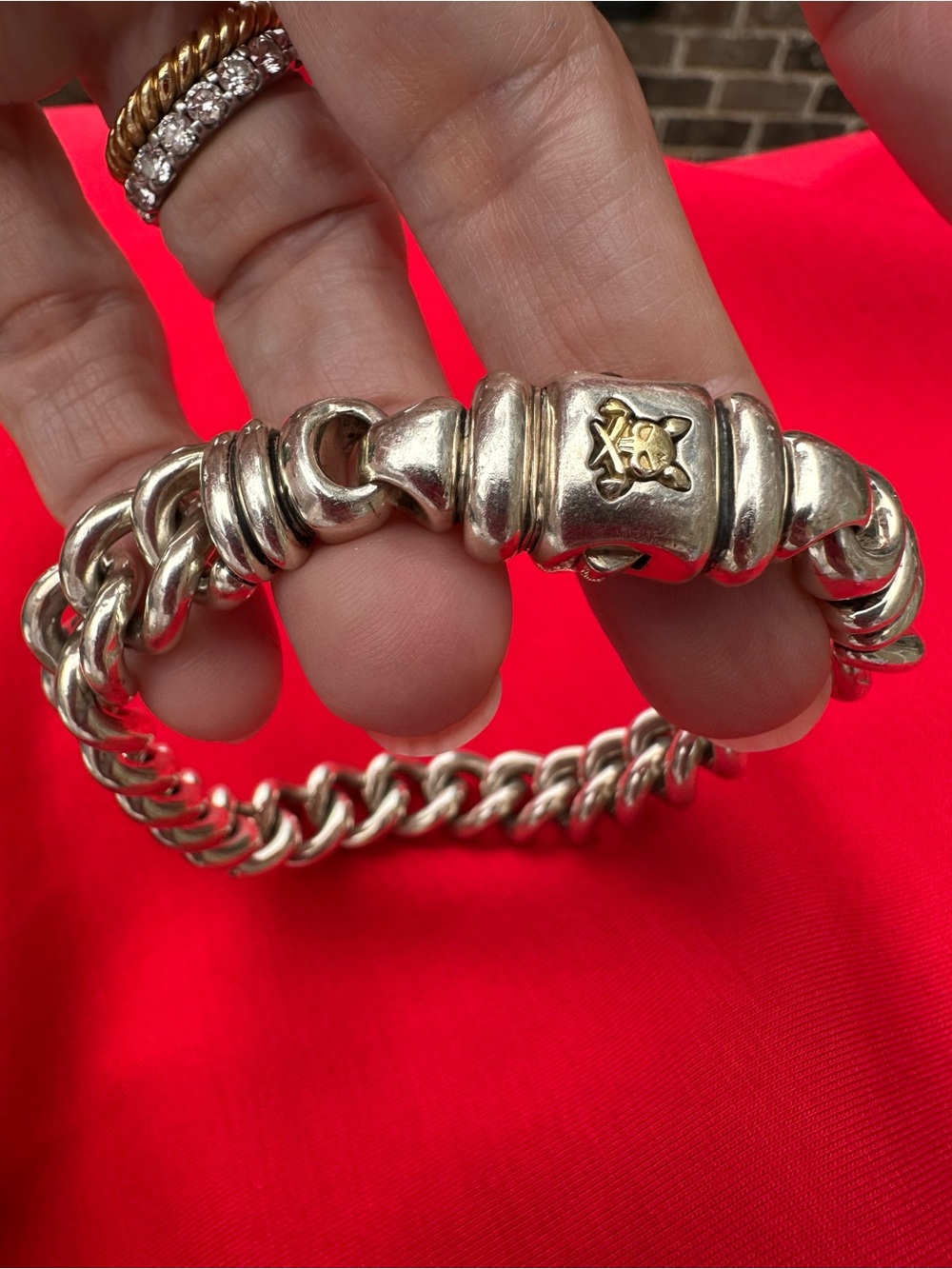 LAGOS, Anthem Curb Chain Sterling Silv Bracelet. 8.5 long x 0.5 wide, heavy.